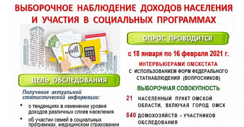 Омскстат проведет Выборочное наблюдение доходов населения и участия в социальных программах